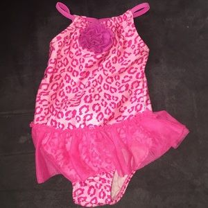 Adorable 2t pink leopard print swim suit